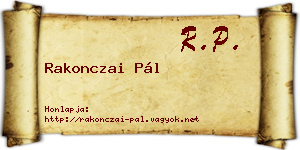 Rakonczai Pál névjegykártya